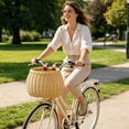thumbnail image 5 of XINGAG Bike Basket, Front Bicycle Basket, Wicker Bike Front Basket, Rattan Woven Scooter Basket with Adjustable Straps for Adult Boys Girls Outdoor Riding, 5 of 7