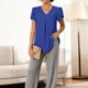 thumbnail image 1 of Blusas De Gasa De Verano Para Mujer, Blusa Básica Plisada Con Pétalos De Manga Corta, Elegante Para Uso Diario Para Dama, 1 of 7