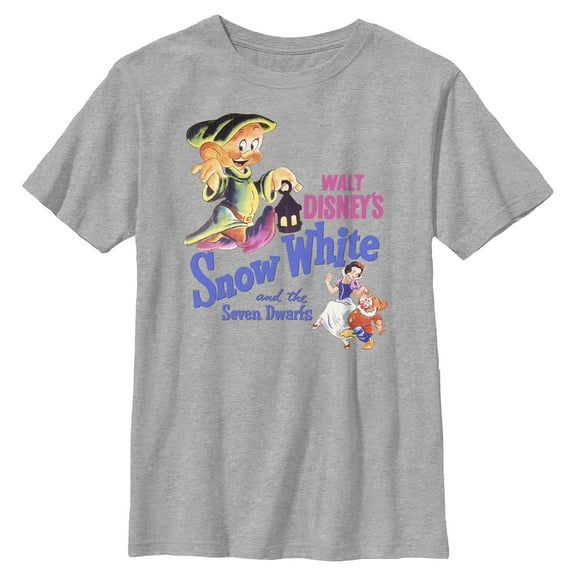 Boys Snow White and the Seven Dwarfs Retro Dopey Logo T Shirt