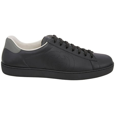 Gucci Men's Black / Grey Ace Sneaker With Interlocking G, Brand Size 10 ( US Size 10.5 )