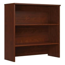 Pemberly Row Engineered Wood 36" x 36" Storage Hutch in Classic Cherry