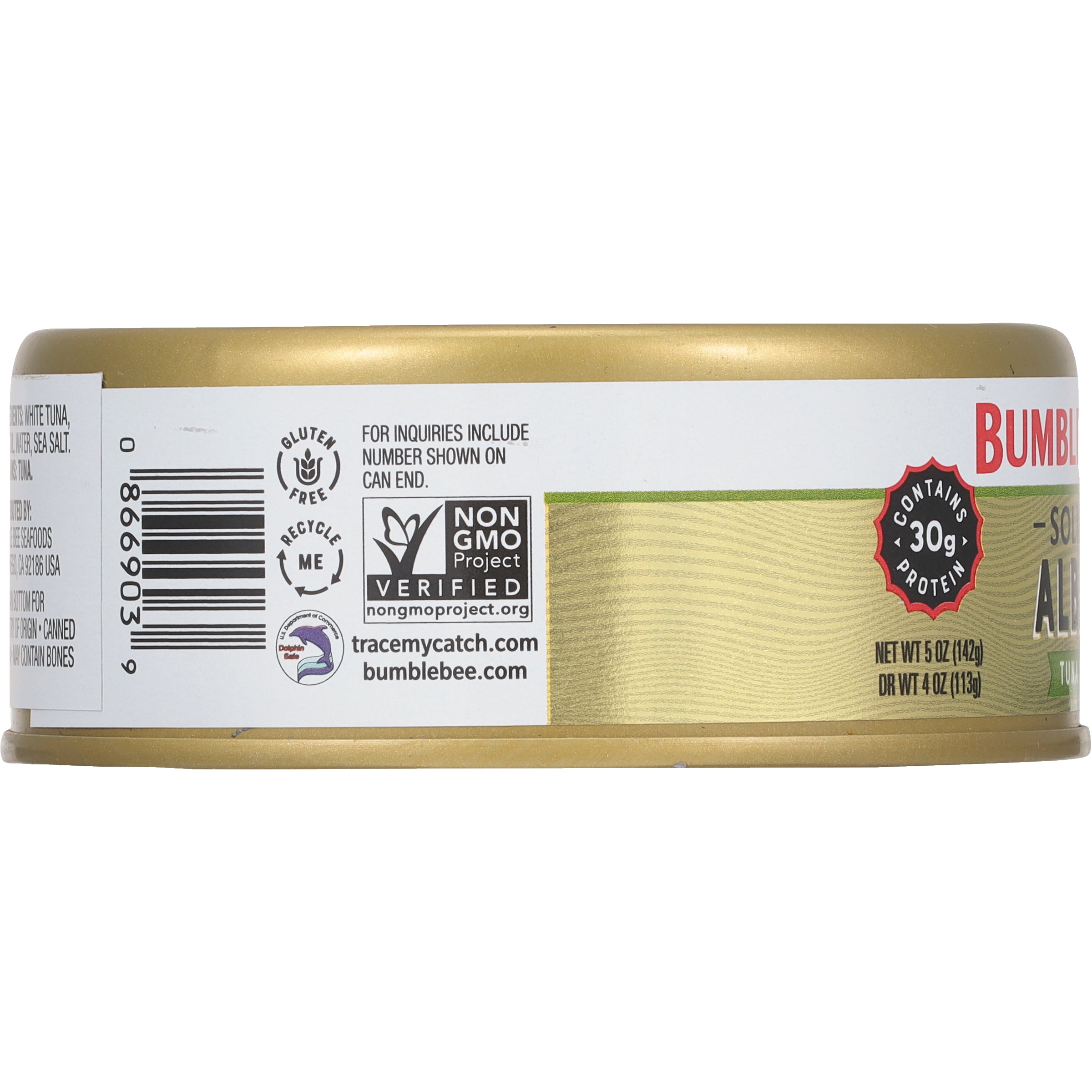 (12 pack) Bumble Bee Prime Solid White Albacore Tuna in Olive Oil, Wild Caught, Gluten Free, 30g Protein per Serving, Shelf Stable Can, 5 oz