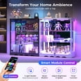 thumbnail image 3 of VKCC Display Cabinet with Glass Door and RGB, Lockable Curio Cabinet with Charging Station, Adjustable Shelves Bookshelf for Living Room, Black, 3 of 11