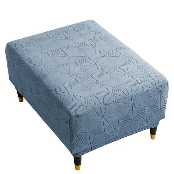 AUQ Stretch Square Ottoman Covers Slipcover,Ottoman Cover,Soft Knitted Jacquard Cover for Ottoman Square Footstool Protector for Living Room 13-18in