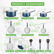 Kitchenware Pots & Pans Set – High-qualified Basic Kitchen Cookware Set, Non-Stick (20-Piece Set)