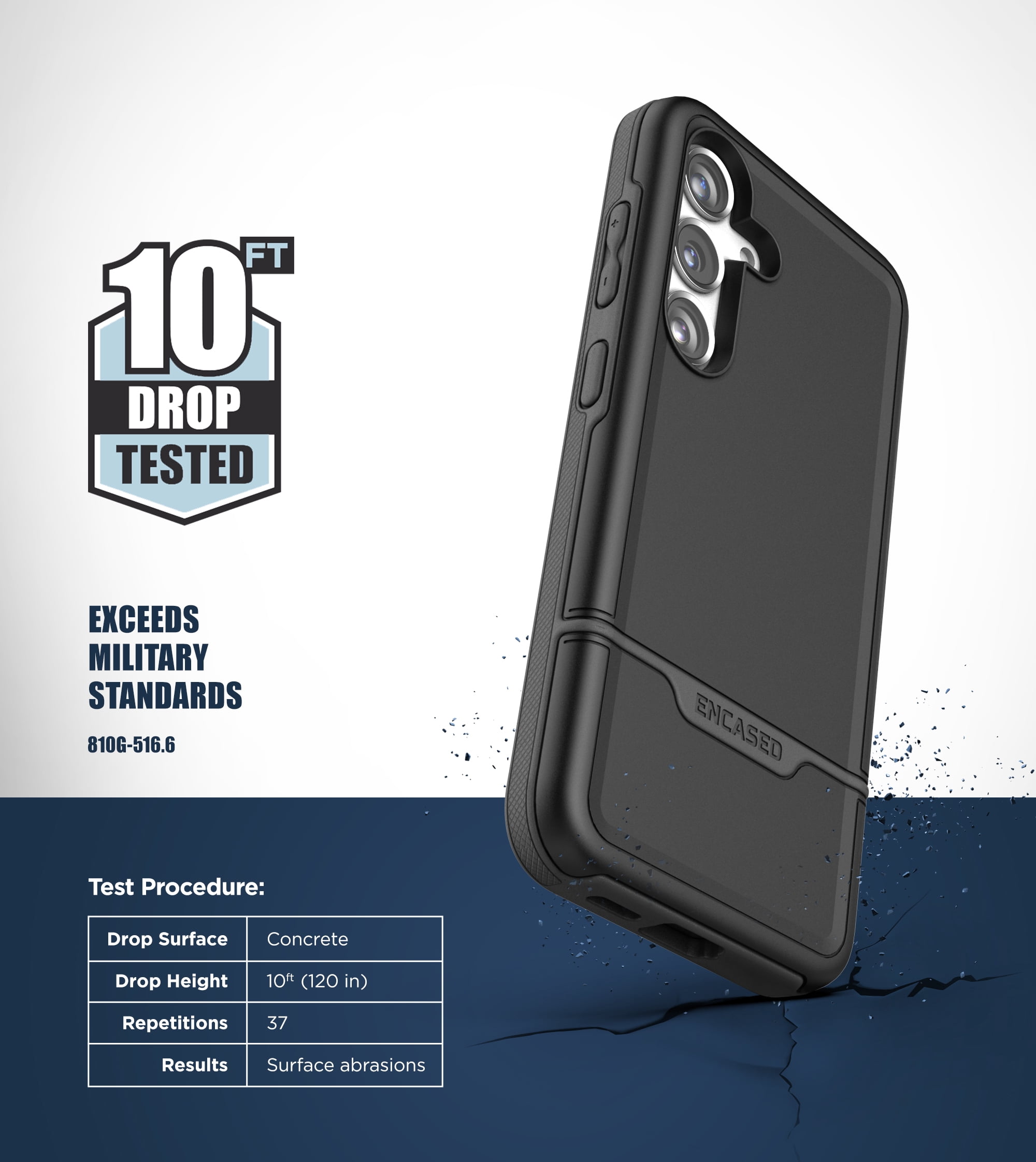 Encased Rebel Designed for Samsung Galaxy S24 Belt Clip Case (2024) Protective Phone Case with Holster (Black)