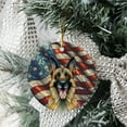 thumbnail image 3 of Patriotic Belgian Malinois Stained Glass Portrait American Flag Ceramic Round Ornament Sheepdog Dog Lover Gifts Home Tree Decor - 01010, 3 of 5