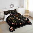 thumbnail image 3 of Gothic Nature Comforter Set for Kids Room Decor Butterfly Moth Flower Mushroom Rustic Garden Bedding Comforter Queen Size Star Moon Sun Boho Style Soft Polyester Quilt Set, 3 of 6