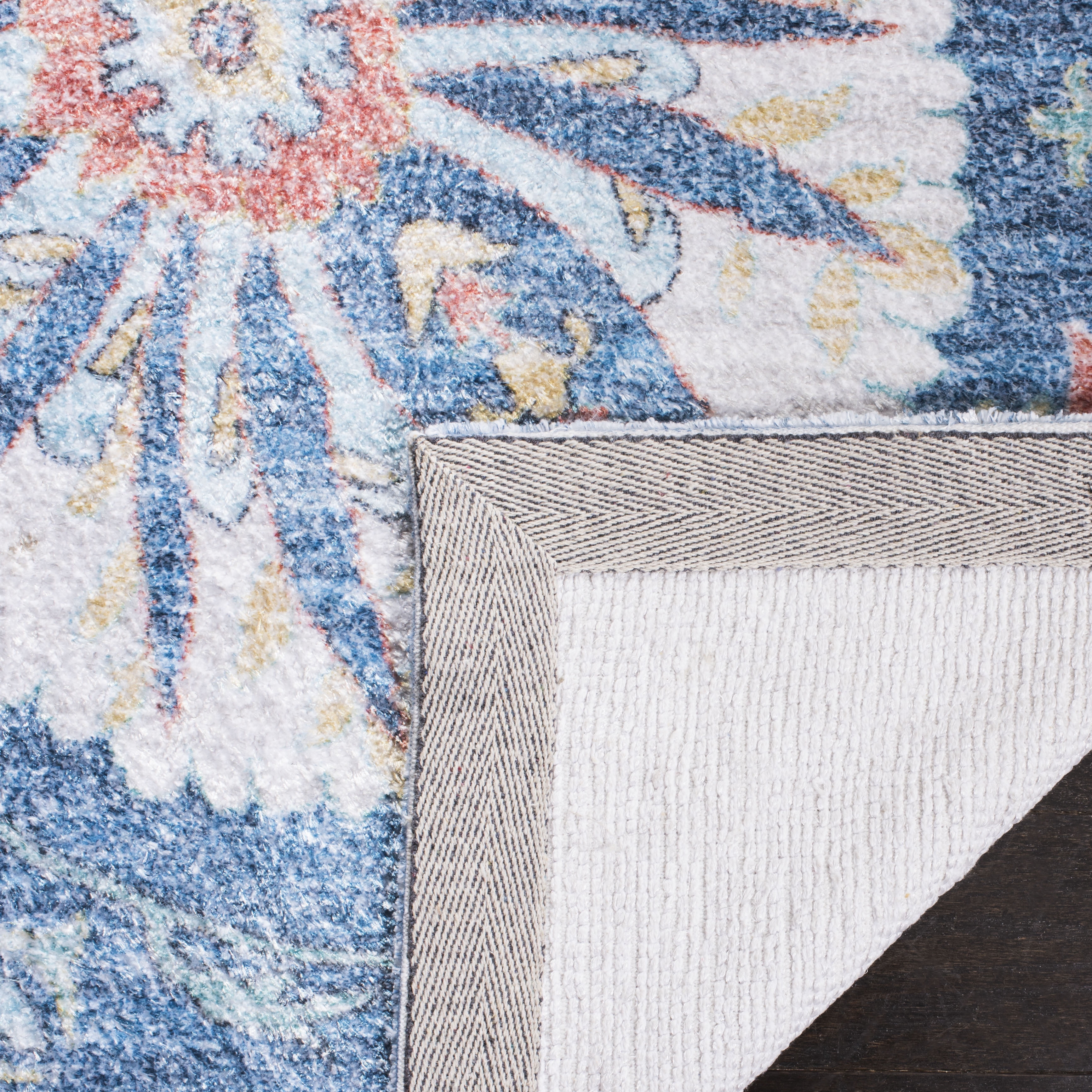 SAFAVIEH Saffron Jaslyn Bordered Oriental Area Rug, Blue/Cream, 5' x 8'