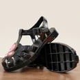 thumbnail image 4 of FRSASU Toddler Girls Jelly Sandals Butterfly Closed Toe Summer Cute Flats Kids Ankle Strap Confetti Casual Shoes Black, 4 of 7