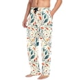 thumbnail image 2 of FORMRS Mens Pajama Pants with Pockets Sleepwear Lounge Bottoms Sizes S-2XL, Beige Whimsical Leaves, 2 of 7