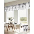 thumbnail image 6 of Grey Ombre Botanical Valances for Windows, Watercolor Gray Pastoral Leaf Light Filtering Kitchen Curtains, Rod Pocket Window Valance Curtains for Living Room Bedroom, 54" W x 18" L, 2 Panels, 6 of 9