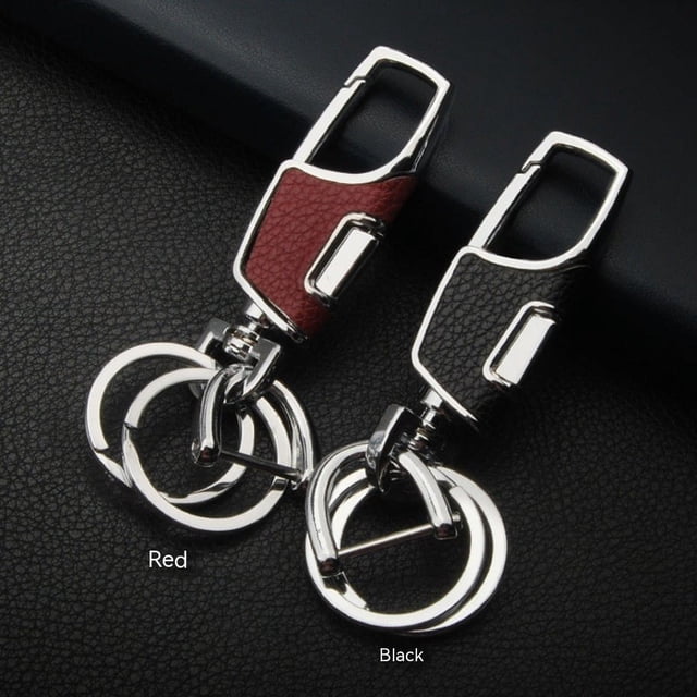 2 llaveros de acero inoxidable resistente para coche, llavero elegante, llavero resistente, cadenas con 2 llaveros de metal y mosquetón