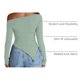 thumbnail image 4 of Top Corto de Punto Acanalado con Hombros Descubiertos para Mujer PRETTYGARDEN XS, 4 of 9