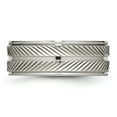 thumbnail image 2 of Auriga Fine Jewelry Titanium 8mm Grooved Band for Men Size 13, 2 of 6