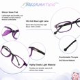 thumbnail image 2 of LAMBBAA Kids Blue Light Blocking Glasses 2 Pack Square Frame UV400 Protection Anti Blue Ray Computer Glasses Anti Glare Eyewear for Boys Girls Age 3-12 (Purple+Tortoise), 2 of 5