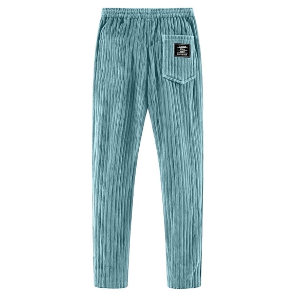 ZIXKCGDSE Pants for Men Corduroy Open Bottom Casual Drawstring Jogger Straight Trousers Size S