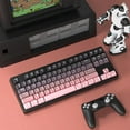 thumbnail image 3 of ATTACK SHARK M87 80% Wireless Gaming Keyboard,87 Keys TKL Mechanical Feeling PBT Keyboard, Bluetooth 5.0/2.4Ghz Dual Mode Pc Gaming Keyboards for Silent Office/Gaming(Blackpink), 3 of 8