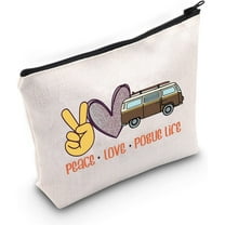 Pogue Makeup Bag TV Show Gift Peace Love Pogue Cosmetic Bag Hippie Gift For Pogue Fans TV Show Lovers Gift
