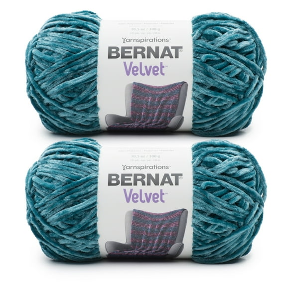 Bernat Velvet Velveteal Yarn - 2 Pack of 300g/10.5oz - Polyester - 5 Bulky - 315 Yards - Knitting/Crochet