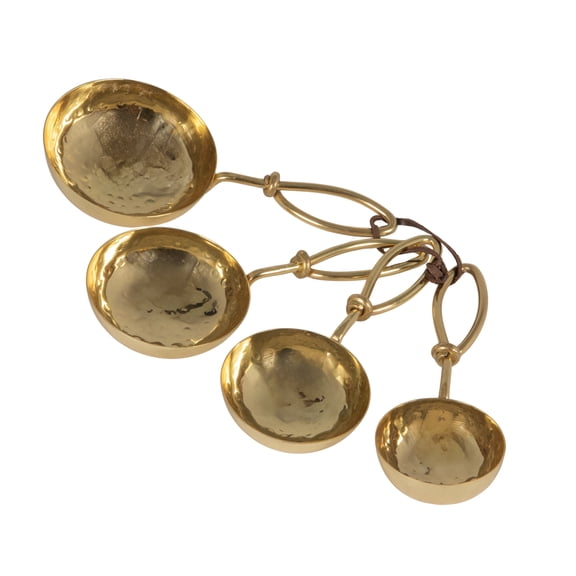Creative Co-Op Set of 4 Hammered Stainless Steel Scoops, Gold Finish