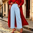 thumbnail image 4 of Shihyeh Women's Wide-Leg High-Waist Pants Front Seam Pocket Tailored Dressy, 4 of 6