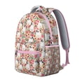 thumbnail image 2 of Cute Cartoon Rose with Dog Bulldog Backpack for School,Cute School Bag,Schoolbag with Adjustable Shoulder Straps & Padded Back,15.3"x11"x7.1".﻿, 2 of 6