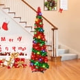 thumbnail image 1 of Árbol de Navidad Pinkswan de 5 pies con 50 luces LED de oropel rojo y verde, 1 of 6