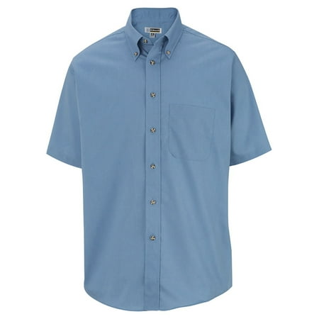Men's Big And Tall Button Down Poplin Shirt, DENIM BLUE, XLT
