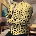 thumbnail image 3 of Camisa de hombre con cuello geométrico, blanca, amarilla, rosa, roja y azul marino, informal, para exteriores, de manga larga, con botones, de diseñador de moda, informal, cómoda, 3 of 5
