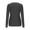 thumbnail image 5 of Byworldtasic Long Sleeve Henley T Shirts for Women Button Down Slim Fit Tops Scoop Neck Ribbed Knit Shirts, 5 of 7