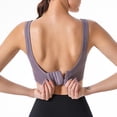 thumbnail image 5 of Sngxgn Women's Zip Front Bra Sports Medium High Impact Support Strappy Back Workout Bra Tops Yoga Sports(Purple,S), 5 of 6