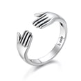 thumbnail image 1 of Anillo de plata 925 ajustable Hug para mujer, 1 of 3
