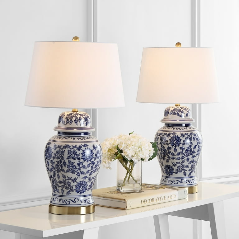 Table lamps hotsell blue and white