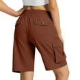 thumbnail image 5 of biudgviw Womens Knee Length Shorts Wide Leg Bermuda Cargo Shorts Outdoor Hiking High Waisted Drawstring Summer Long Shorts with Pockets, 5 of 7