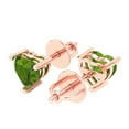 thumbnail image 2 of 14K Solid Gold Screw Back Stud Earrings for Women | 1.5 cttw Heart Cut Natural Peridot | Rose Gold, 2 of 4