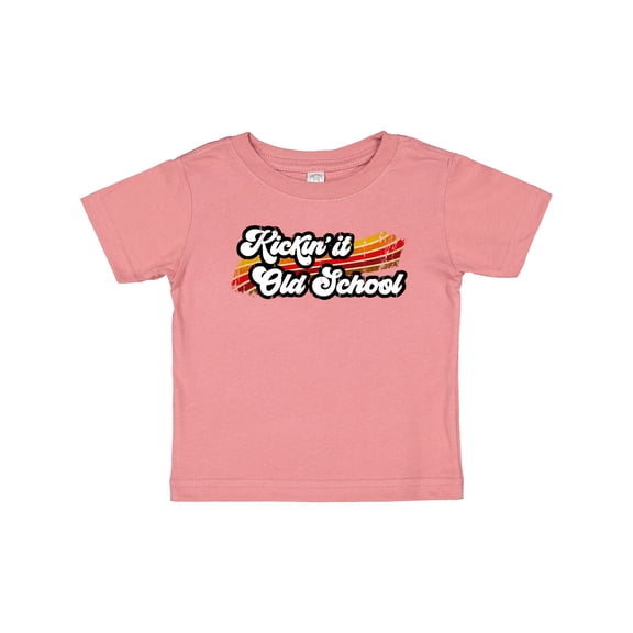 Inktastic Kickin' It Old School with Weathered Retro Stripe Boys or Girls Baby T-Shirt
