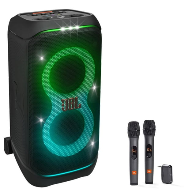 Altavoz JBL PartyBox Stage 320 con 2 micrófonos inalámbricos