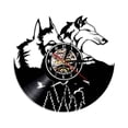 thumbnail image 1 of Reloj de pared de vinilo con diseño de lobo doble, estilo vintage, para decoración del hogar, 1 of 6