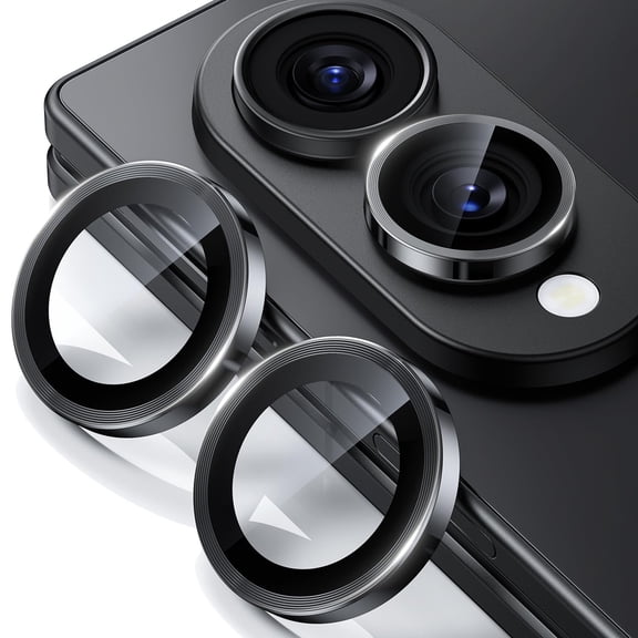 Dteck Camera Lens Protector for Samsung Galaxy Z Fold8, Individual Metal Ring 9H Hardness HD Tempered Glass Camera Screen Protector Cover for Galaxy Z Fold8 Ultra,Black