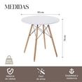 thumbnail image 3 of Mesa De Comedor Redonda Estilo Eames Minimalista Moderna blanco 6.49 pulg Pido Todo E-MDCR4M-WH, 3 of 5