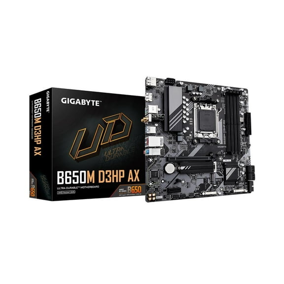 GIGABYTE B650M D3HP AX AM5 LGA 1718 AMD B650 M-ATX DDR5, 2x PCIe 4.0 M.2, PCIe 4.0, USB 3.2 Gen2 Type-C, Wi-Fi 6E, 2.5GbE LAN
