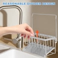 thumbnail image 4 of Qenwkxz Sink Caddy Organizer Stainless Steel Sponge Holder with Drain Tray Kitchen Sponge Sink Rack with Removable Rag Holder and Dividers Rustproof Sink Caddy Holder, 4 of 10