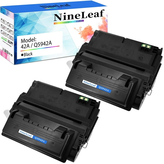 NineLeaf 2-Pack 42A Compatible Toner Cartridge Replacement for HP Q5942A 38A Q1338A Black Toner Cartridge to use for Laser Jet 4200 4240 4250 4250N 4250DTN 4350N 4350DTN 4300 4350 4345MFP Printers