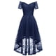 thumbnail image 4 of Gibobby Vestidos de noche cortos Vestido de cóctel para fiesta de boda, con hombros descubiertos, y bajo, para mujer(Azul,XL), 4 of 5