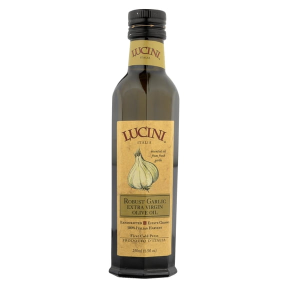 Lucini Italia Extra Virgin Olive Oil, Robust Garlic, 8.5 Oz