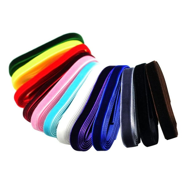 12 Piezas Cintas de Terciopelo de 12 Colores Cinta Decorativa Trenzada de Terciopelo para Accesorios 9mm