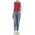 thumbnail image 3 of Allegra K Women's Turn Down Collar Button Denim Washed Vest, 3 of 7