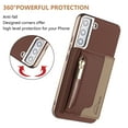 thumbnail image 4 of Allytechgroup for Samsung Galaxy S25+ Case, PU Leather Phone Case for Samsung Galaxy S25+ with Detachable Card Holder RFID Blocking Shockproof Cover for Women Men, Brown, 4 of 6