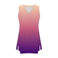 thumbnail image 6 of Summer Womens Gradient Print Sleeveless Shirts V Neck Tank Tops Loose Fitted Tunic Tees Casual Trendy Camisole Side Split Cami Going Out, 6 of 7